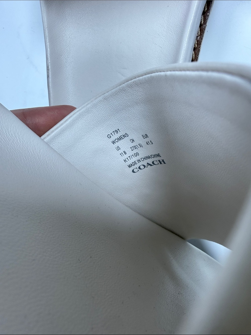 Coach Cream Floral Appliqué Slide Sandals - Picture 8 of 9